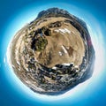 Tiny planet of famous ski resort Cortina d`Ampezzo, Dolomites, Italy