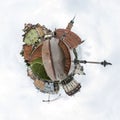 Tiny planet of the Old Town of Warsaw, Poland