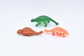 Plastic Dinosaur Toys on White Royalty Free Stock Photo