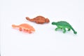 Plastic Dinosaur Toys on White Royalty Free Stock Photo