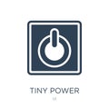 tiny power icon in trendy design style. tiny power icon isolated on white background. tiny power vector icon simple and modern