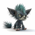 Tiny Punk Monster Dog. Generative AI Royalty Free Stock Photo