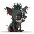 Tiny Punk Monster Dog. Generative AI Royalty Free Stock Photo