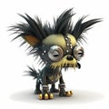 Tiny Punk Monster Dog. Generative AI Royalty Free Stock Photo