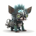 Tiny Punk Monster Dog. Generative AI Royalty Free Stock Photo