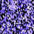 Tiny purple geometric mosaic pixel diamond seamless pattern. Modern square shape tile trend texture. Color of the year