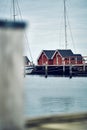 Tiny red houses at the Harbour of Struer, Denmark Royalty Free Stock Photo