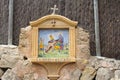 Tiny religious altar cross streets, Deia, Majorca Royalty Free Stock Photo