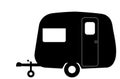 Retro Tiny Caravan Silhouette In Black