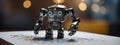 Tiny robot walking over a draw