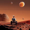 A tiny robot roaming alone