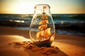 Tiny seafarer Ship bottle captures maritime wonder in a delicate glass bound vessel