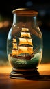 Tiny seafarer Ship bottle captures maritime wonder in a delicate glass bound vessel