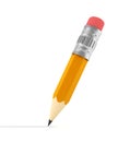 Tiny sharp pencil drawing a line Royalty Free Stock Photo