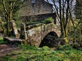 Tiny stone bridge at Linton Falls Royalty Free Stock Photo