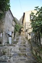 Tiny street in Castelmezzano in Italy