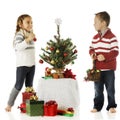 Tiny Tree Decorators Royalty Free Stock Photo