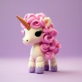 Super Cute Pink Toy Unicorn With Photorealistic Rendering Royalty Free Stock Photo