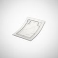 Tiny vacuum mold sheet, floating in mid air on solid white background Royalty Free Stock Photo