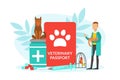 Tiny Veterinarian Doctor Examining and Treating Pet Animals, Pets Medical Treatment, Vet Passport, Prevention and