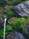Tiny Waterfall Mountain Spring Water Flowing Through Rocks