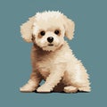 Pixel Art Bichon Frise: Hyperrealistic 8bit Puppy Portrait