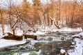 Tiny winter waterfall Royalty Free Stock Photo