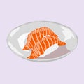 Salmon nigiri sushi icon logo avatar