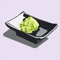 Wasabi on black plate icon logo avatar