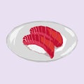 Tuna nigiri sushi icon logo avatar Royalty Free Stock Photo