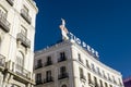 `Tio Pepe` roof top advert seen from Puerta del Sol, Madrid