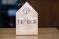 Tip box inside coffee shop Royalty Free Stock Photo