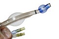 Tip of endobronchial cannula used in anaesthesiology during lung surgeries, with both balloons inflated Royalty Free Stock Photo