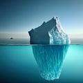 Tip of the iceberg. Business concept. generative ai. Iceberg. Success business metaphor Royalty Free Stock Photo