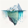 Tip of the iceberg. Business concept. generative ai. Iceberg. Success business metaphor. Watercolor painting