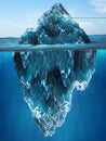 Tip of an Iceberg floating in the water