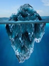 Tip of an Iceberg floating in the water