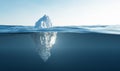 Tip of the iceberg. Half underwater Royalty Free Stock Photo