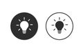 Tip idea hint icon vector pictogram, light bulb simple shape silhouette graphic illustration label, lightbulb help instruction Royalty Free Stock Photo