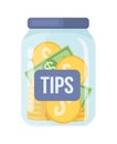 Tip jar semi flat color vector object Royalty Free Stock Photo