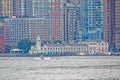 Manhattan Island from the Staten Island Ferry, New York Royalty Free Stock Photo
