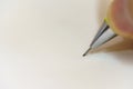 The tip of the mechanical pencil that is pasted onto the paper Royalty Free Stock Photo