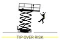 Scissor lift tip-over risk. Royalty Free Stock Photo