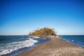 Tip of Point Pelee National Park beach in the fall at sunset tim Royalty Free Stock Photo