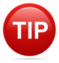 Tip red round button help and suggestion concept Royalty Free Stock Photo