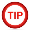 Tip red round button help and suggestion concept Royalty Free Stock Photo