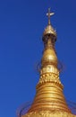 The tip of sacred Botatauang Paya in Yangon Royalty Free Stock Photo