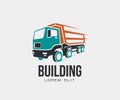 Tip truck abstract icon logo on white background Royalty Free Stock Photo