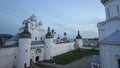 Tip view of the assumption Cathedral of the Kremlin of Rostov the Great timelapse. The Golden ring of Russia Royalty Free Stock Photo