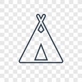 Tipi concept vector linear icon isolated on transparent background, Tipi concept transparency logo in outline style
